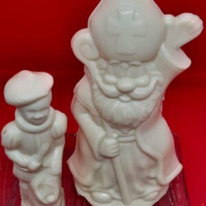 13) Set van 2 ambachtelijk gemaakte holfiguren 18 - 14cm hoog